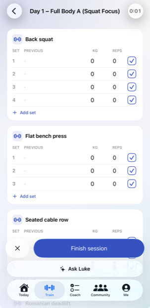 Every session, already planned. in the LRPT app